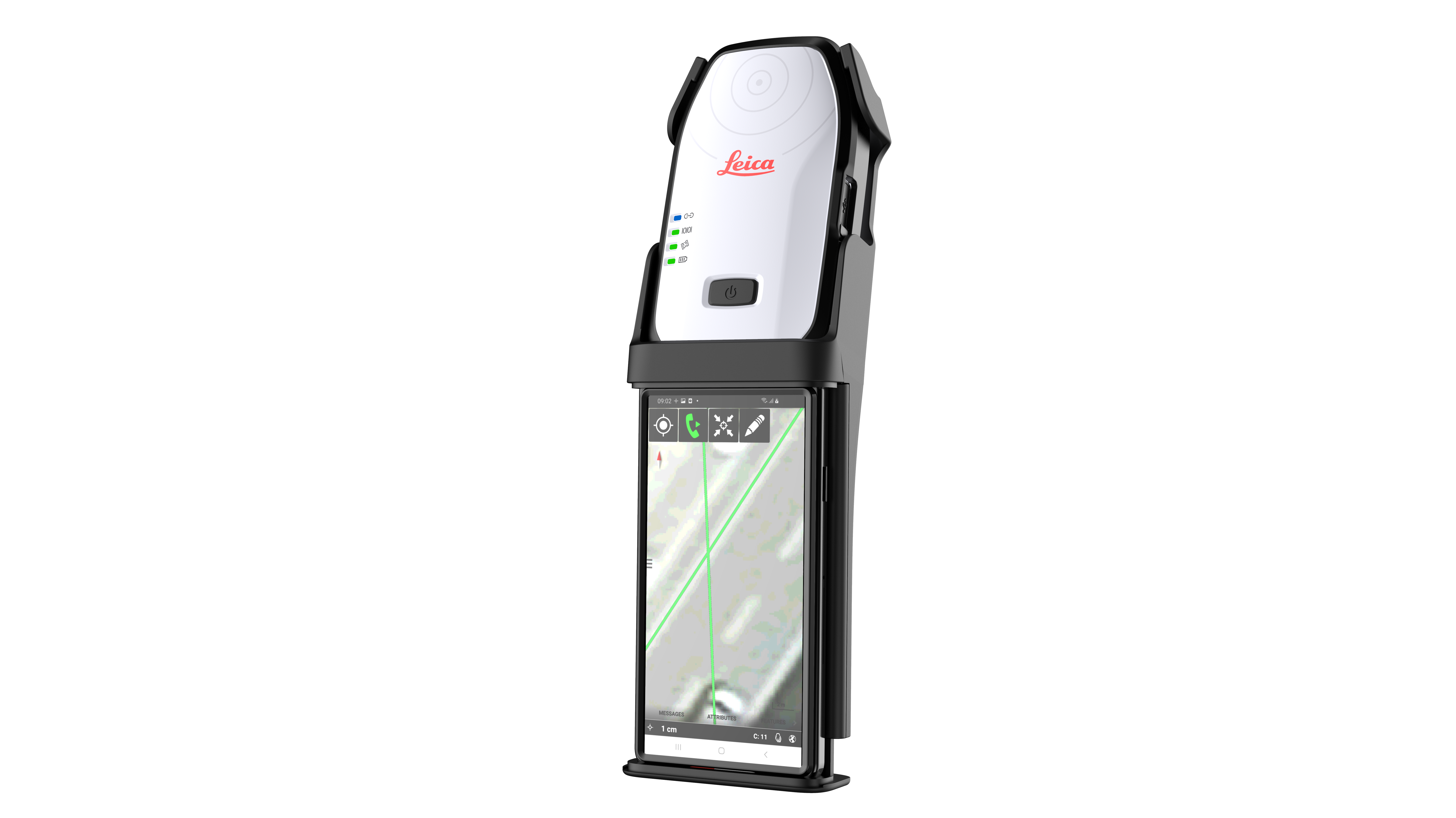 Leica Zeno FLX100 Smart Antenna with smart phone  ZM left 800x428